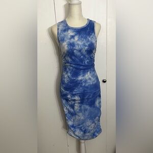 Blue and White Sleeveless Dress